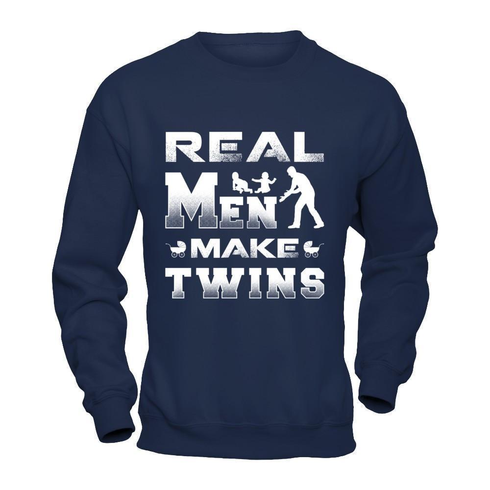 Real Men Make Twins Shirt & Hoodie-T-Shirt & Hoodie-Crewneck Sweatshirt-Navy