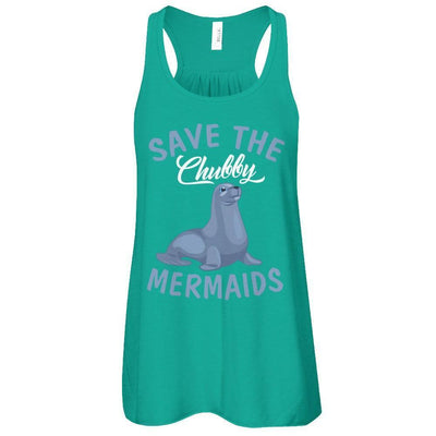 Save The Chubby Mermaids-T-Shirt & Tank Top-Women's Flowy Racerback Tank-Kelly