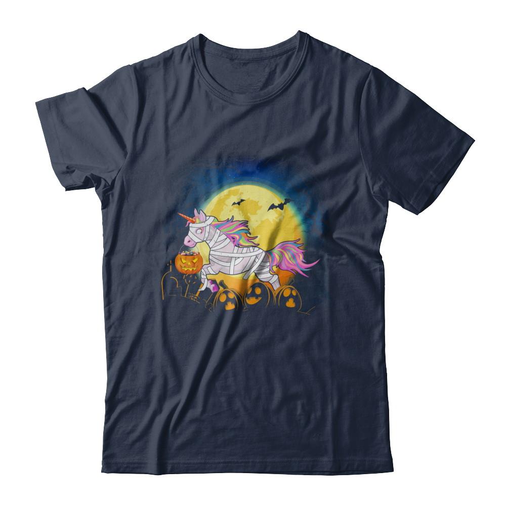 Halloween Pumpkin Unicorn Gift For Kids Girls-T-Shirt & Hoodie-Classic T-Shirt-Navy