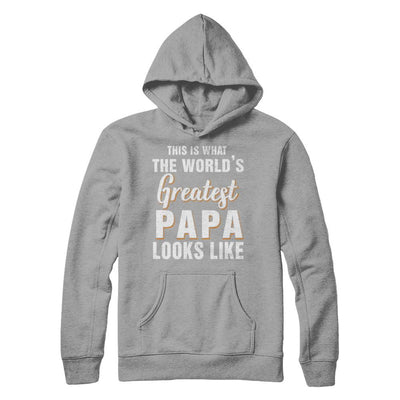 What World's Greatest Papa Looks Like Fathers Day-T-Shirt & Hoodie-Pullover Hoodie-Light Steel