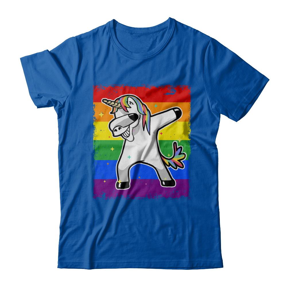 Dabbing Unicorn Lgbt Gay Pride Flag-T-Shirt & Hoodie-Premium T-Shirt-Royal