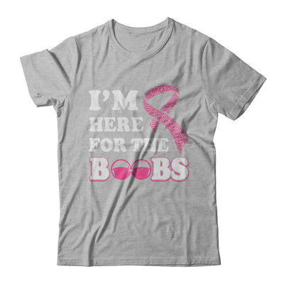 I'm Here For The Boobs Breast Cancer-T-Shirt & Hoodie-Premium T-Shirt-Heather Gray