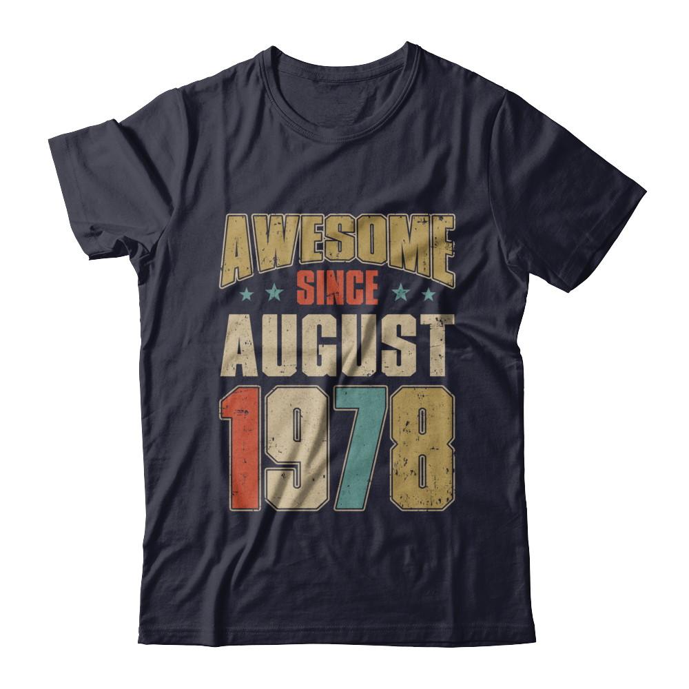 Vintage Retro Awesome Since August 1978 43th Birthday-T-Shirt & Hoodie-Premium T-Shirt-Midnight Navy