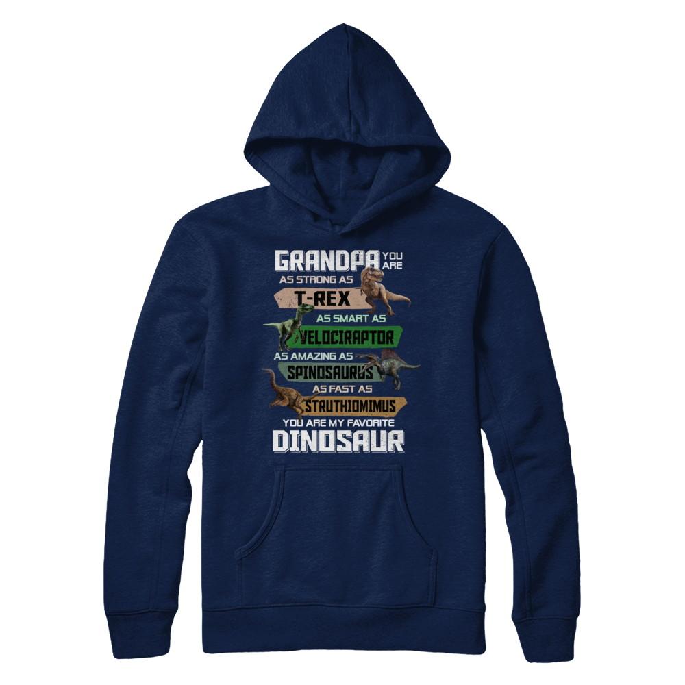 Grandpa You're My Favorite Dinosaur T-Rex Fathers Day-T-Shirt & Hoodie-Pullover Hoodie-Navy