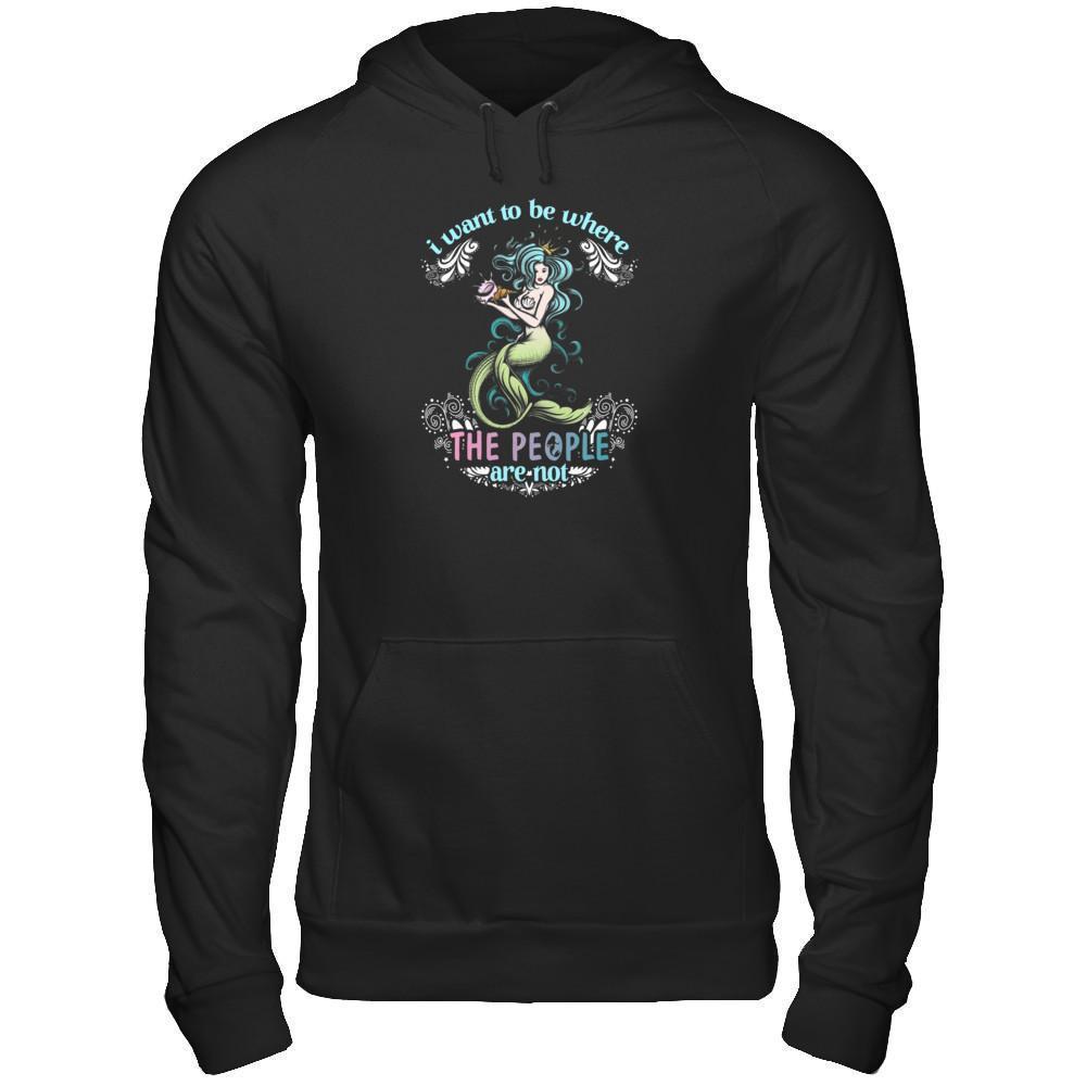 I Want To Be Where The People Are Not-T-Shirt & Tank Top-Pullover Hoodie-Black