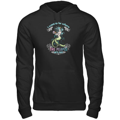I Want To Be Where The People Are Not-T-Shirt & Tank Top-Pullover Hoodie-Black