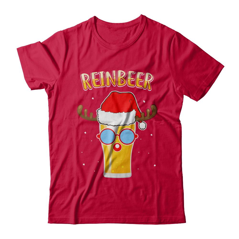 Funny Christmas Gift Beer Reindeer Lovers Reinbeer-T-Shirt & Sweatshirt-Classic T-Shirt-Red