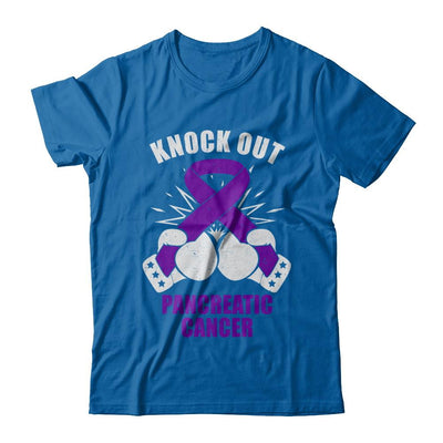 Boxing knock out Pancreatic Cancer Awareness Support-T-Shirt & Hoodie-Classic T-Shirt-Royal