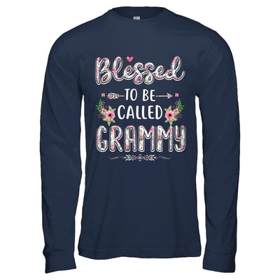 Funny Grandma Gifts Blessed To Be Called Grammy-T-Shirt & Hoodie-Long Sleeve T-Shirt-Navy