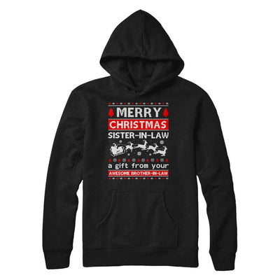 Merry Christmas Sister-In-Law A Gift From Your Brother-In-Law Sweater-T-Shirt & Sweatshirt-Pullover Hoodie-Black