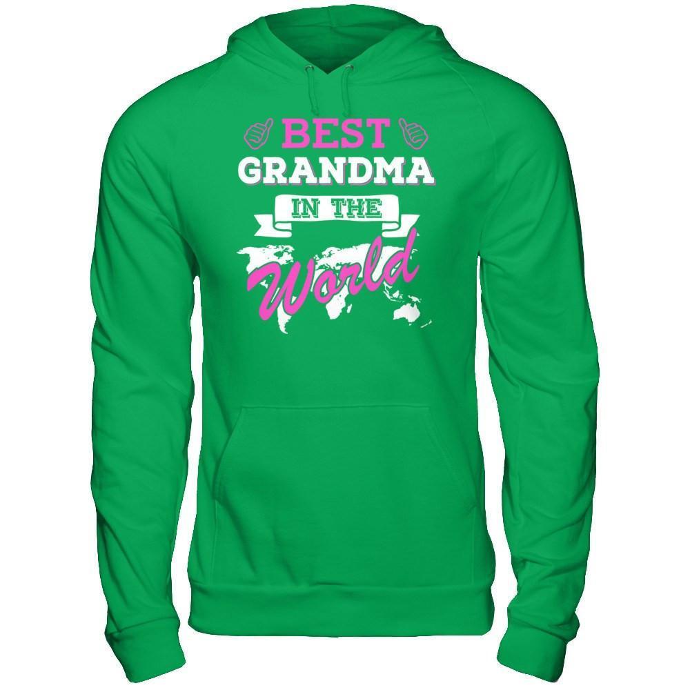 Best Grandma In The World-T-Shirt & Hoodie-Pullover Hoodie-Irish Green
