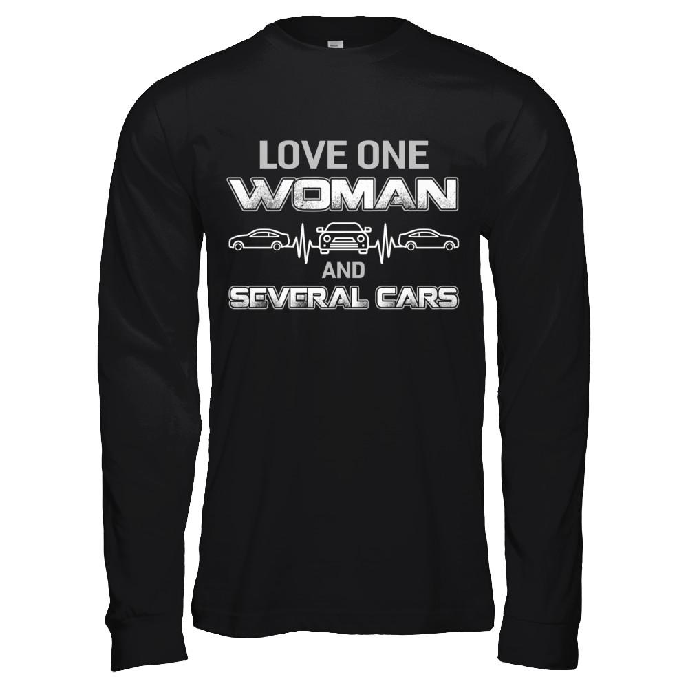 Love One Woman And Several Cars-T-Shirt & Hoodie-Long Sleeve T-Shirt-Black