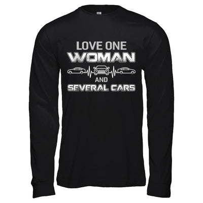 Love One Woman And Several Cars-T-Shirt & Hoodie-Long Sleeve T-Shirt-Black