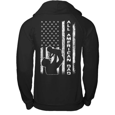 All American Dad Flag-T-Shirt & Hoodie-Pullover Hoodie-Black