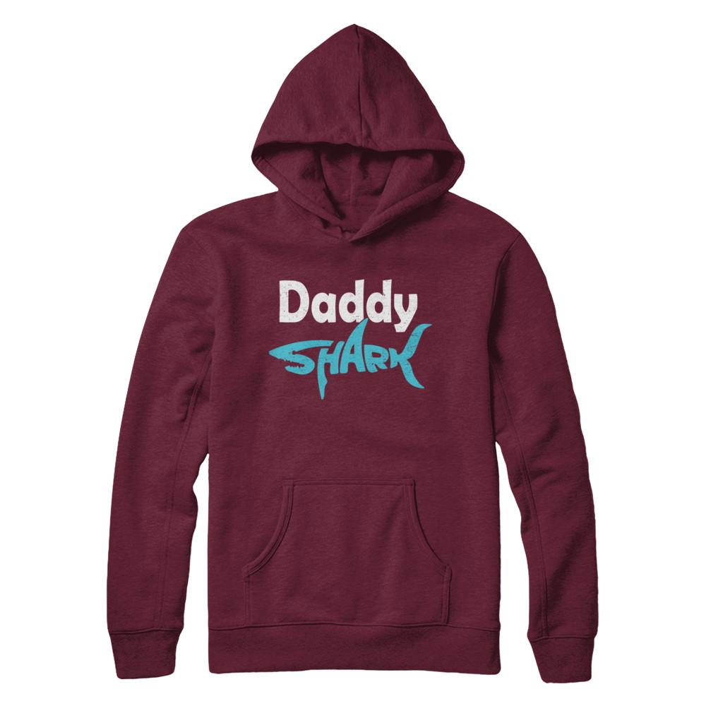 Daddy Shark Dad Family Fathers Day Gifts Idea-T-Shirt & Hoodie-Pullover Hoodie-Maroon
