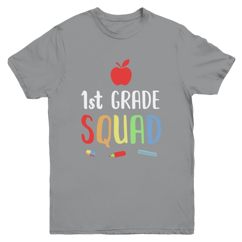 1st Grade Squad Back To School Teacher First Grade Youth-Youth Shirt-Youth T-Shirt-Sport Grey