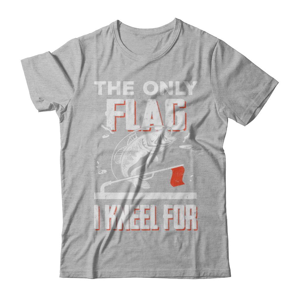 The Only Flag I Kneel For Wahoo ono Fish Fishing-T-Shirt & Hoodie-Premium T-Shirt-Heather Gray