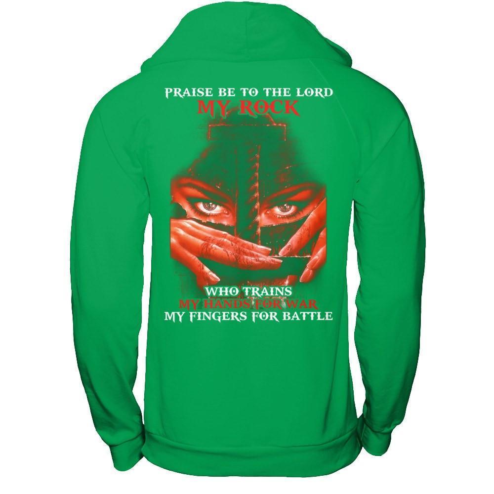 Praise Be To The Lord My Rock Who Trains My Hands For War-T-Shirt & Hoodie-Pullover Hoodie-Irish Green
