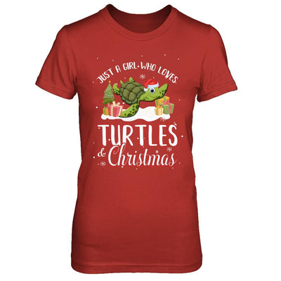 Just A Girl Who Loves Turtles And Christmas-T-Shirt & Sweatshirt-Women's T-Shirt-Red