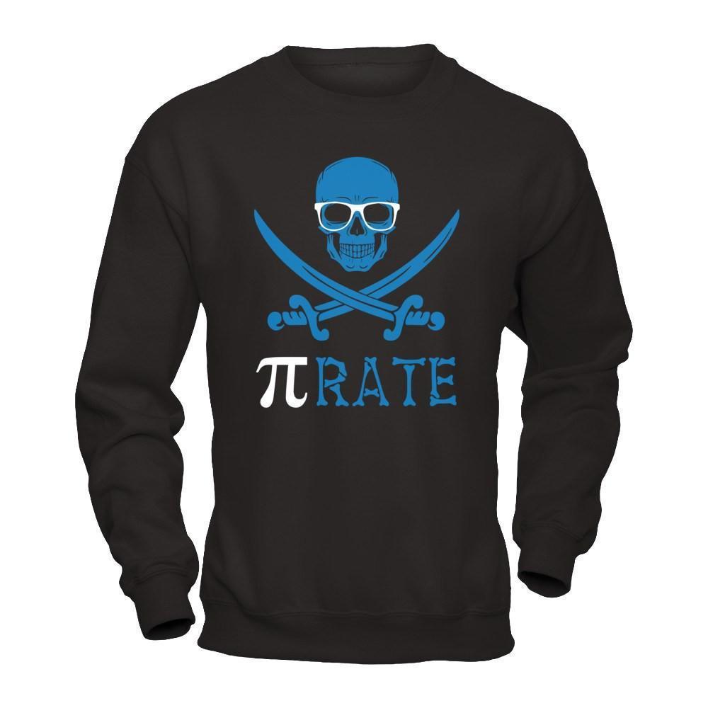 Funny Pi-Rate Happy Pi Day 2018-T-Shirt & Hoodie-Crewneck Sweatshirt-Black