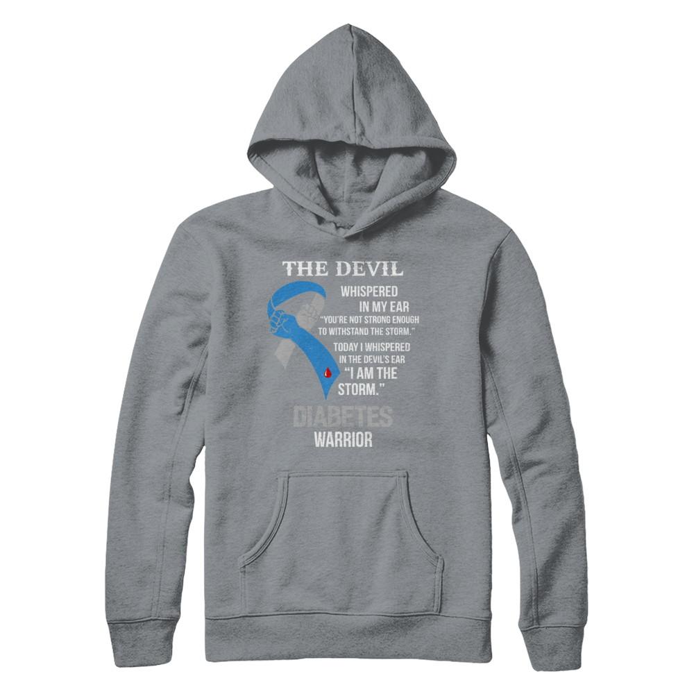 I Am The Storm Support Diabetes Awareness Warrior Gift-T-Shirt & Hoodie-Pullover Hoodie-Light Steel