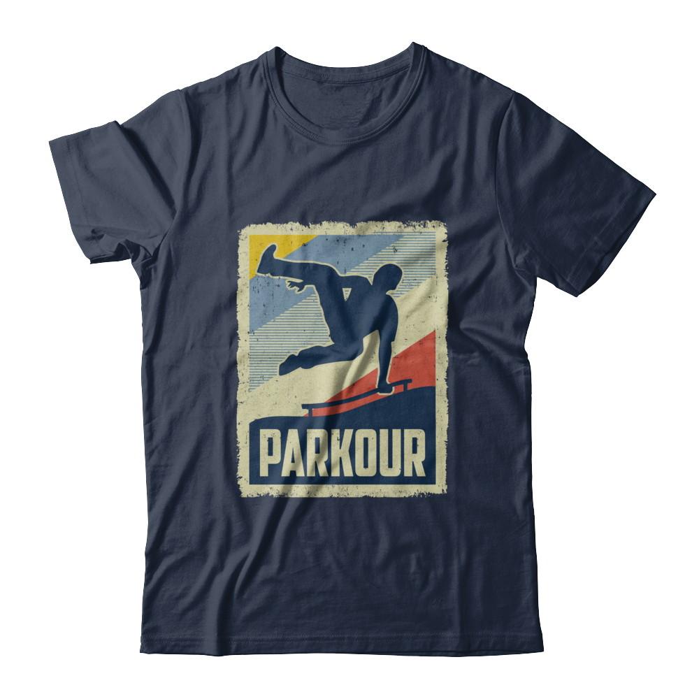 Vintage Parkour Distressed Style-T-Shirt & Hoodie-Classic T-Shirt-Navy