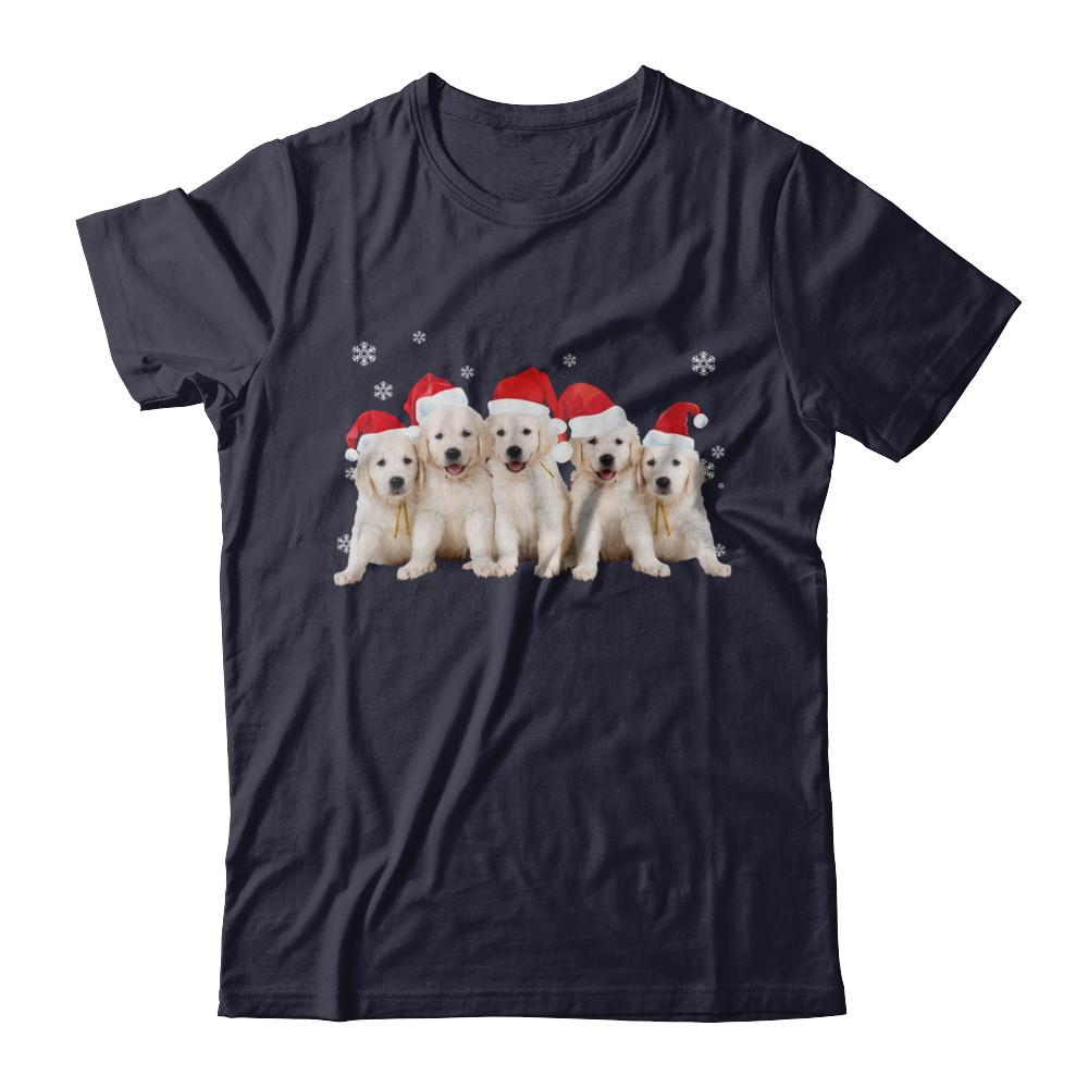 Funny Golden Retriever Puppies Christmas Dog Gift-T-Shirt & Hoodie-Premium T-Shirt-Midnight Navy
