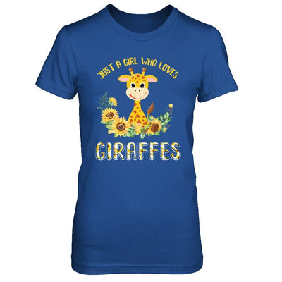 Just A Girl Who Loves Giraffes And Sunflowers-T-Shirt & Hoodie-Women's T-Shirt-Royal
