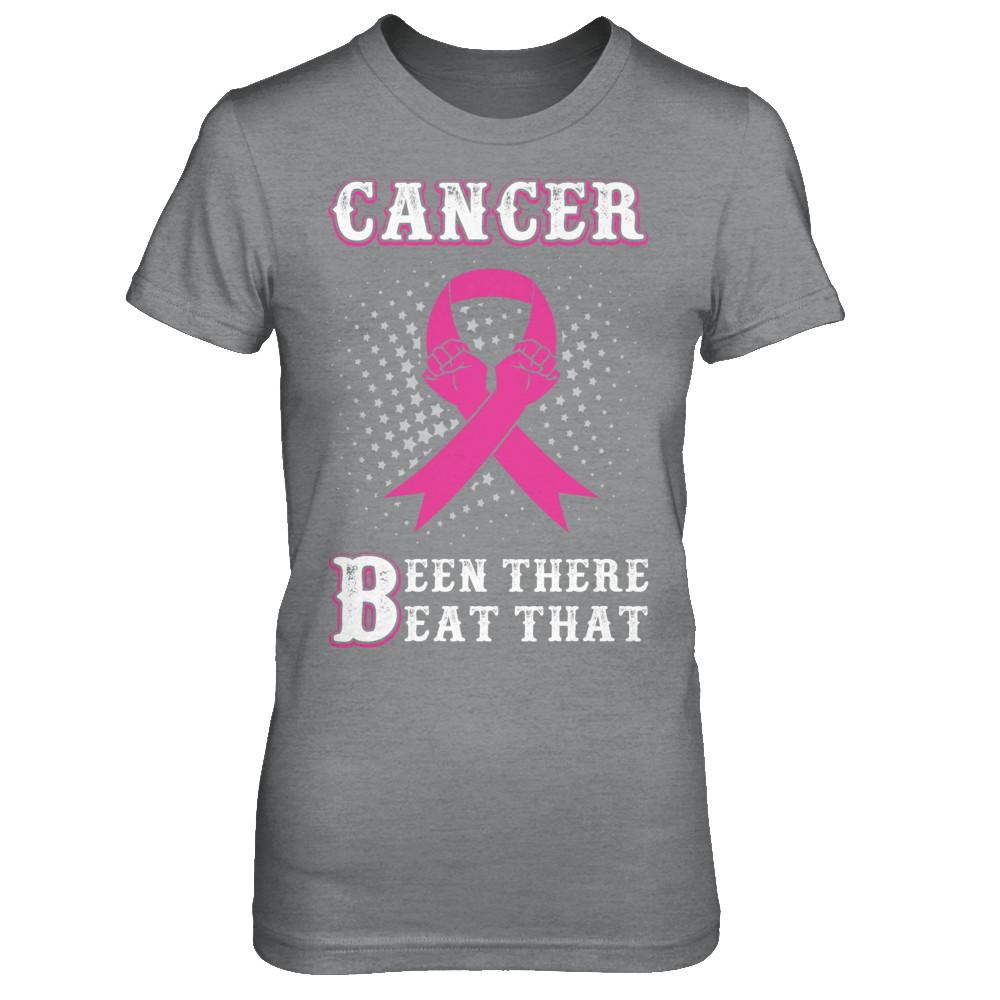 Breast Cancer Been There Beat That Awareness Pink Ribbon-T-Shirt & Hoodie-Women's T-Shirt-Sport Grey