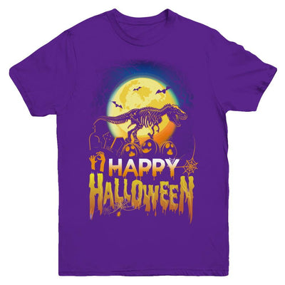 Saurus T Rex Dinosaur Halloween Youth-Youth Shirt-Youth T-Shirt-Purple