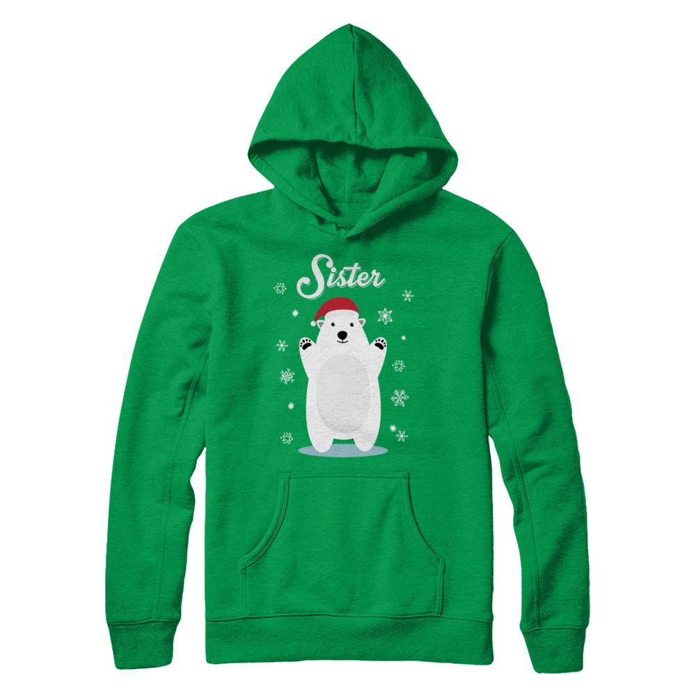 Sister Bear Christmas Santa Pajamas-T-Shirt & Sweatshirt-Pullover Hoodie-Irish Green