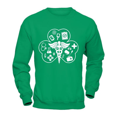 Nurses Happy Saint Patricks Day-T-Shirt & Hoodie-Crewneck Sweatshirt-Irish Green