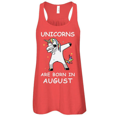 Unicorns Are Born In August Cute Dabbing-T-Shirt & Tank Top-Women's Flowy Racerback Tank-Red