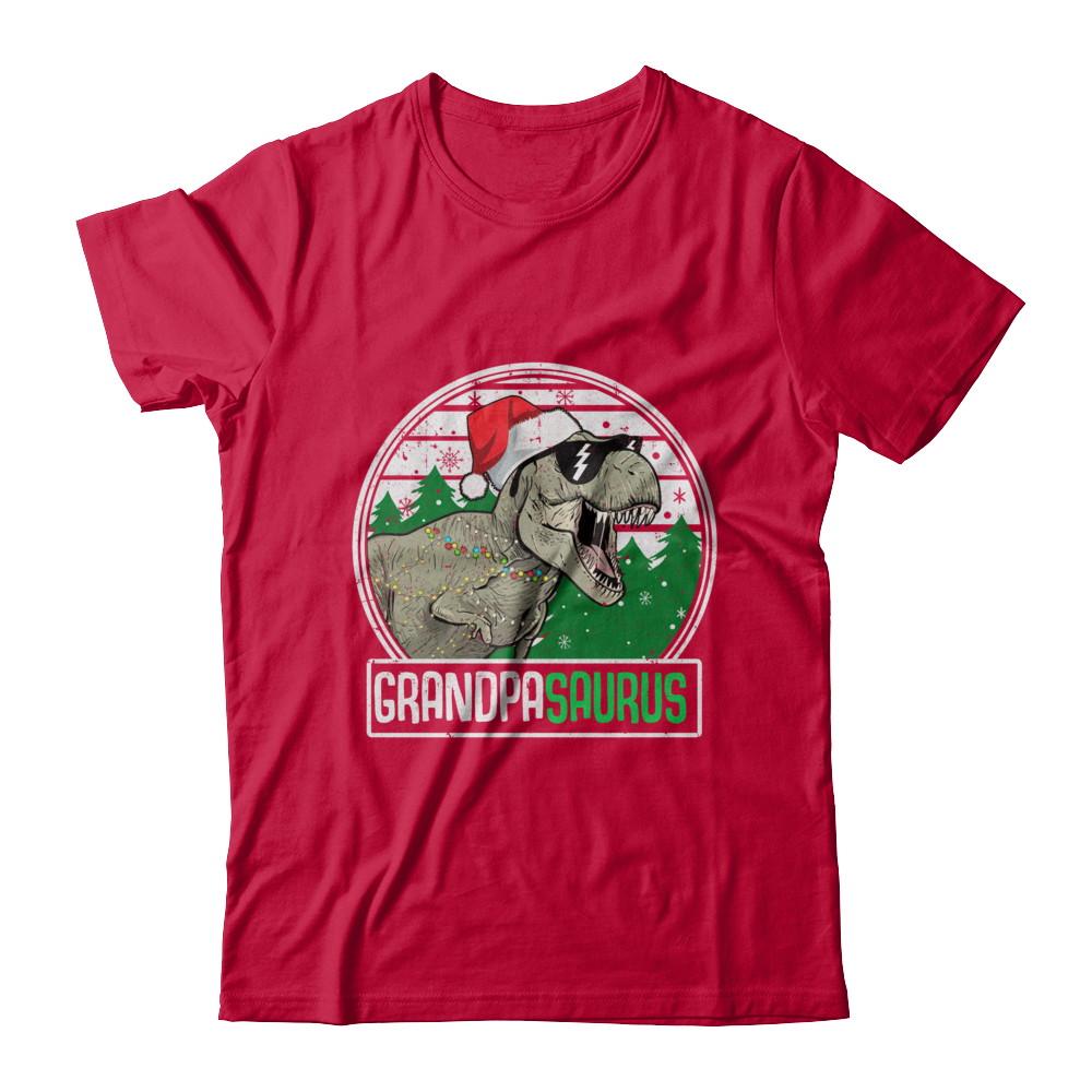 Grandpasaurus Grandpa Dinosaur T-Rex Family Christmas-T-Shirt & Sweatshirt-Classic T-Shirt-Red