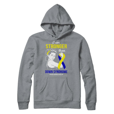 I Am Stronger Than Down Syndrome Awareness Support-T-Shirt & Hoodie-Pullover Hoodie-Light Steel