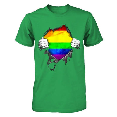 Rainbow Lesbian Gay Pride LGBT Super Stronger-T-Shirt & Hoodie-Premium T-Shirt-Kelly Green
