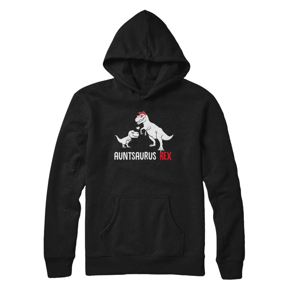 Aunt Saurus Auntsaurus T-Rex Dinosaur Gift For Aunt-T-Shirt & Hoodie-Pullover Hoodie-Black