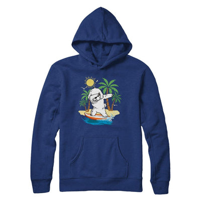 Summer Vacation Dabbing Poodle Surfing Surfboard Gift-T-Shirt & Hoodie-Pullover Hoodie-Deep Royal