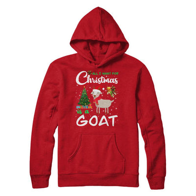 All I Want For Christmas Is A Goat Cute Xmas-T-Shirt & Sweatshirt-Pullover Hoodie-Red