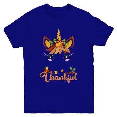 Thanksgiving Unicorn Pumpkin For Kids Youth-Youth Shirt-Youth T-Shirt-Navy