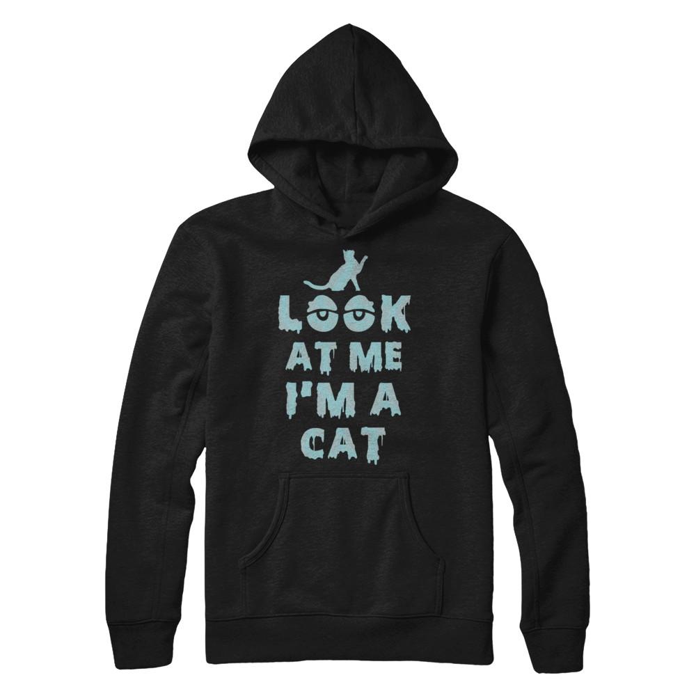Look At Me I'm A Cat Halloween Costume-T-Shirt & Hoodie-Pullover Hoodie-Black