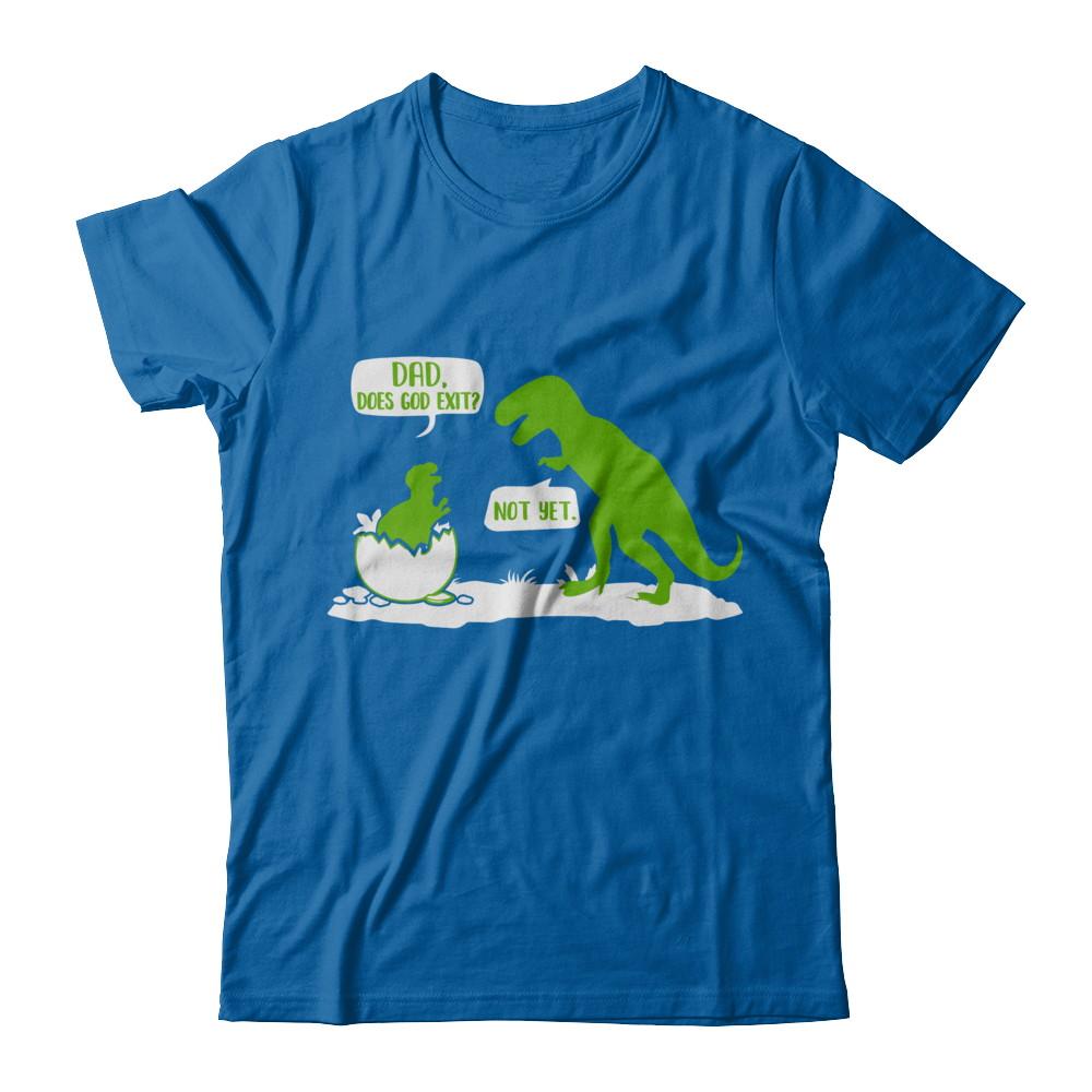 Dad Does God Exist Dinosaurs Funny-T-Shirt & Hoodie-Classic T-Shirt-Royal
