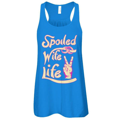 Spoiled Wife Life-T-Shirt & Tank Top-Women's Flowy Racerback Tank-True Royal