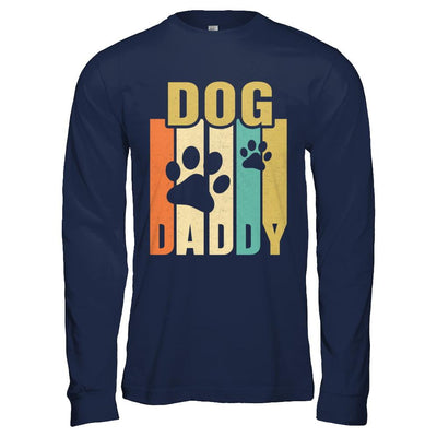Retro Vintage Daddy Dog Father's Day Gift-T-Shirt & Hoodie-Long Sleeve T-Shirt-Navy