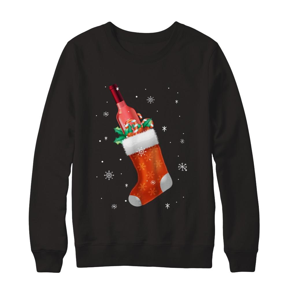 Best Gift Christmas For Winer Drinking Wine Lover-T-Shirt & Sweatshirt-Crewneck Sweatshirt-Black