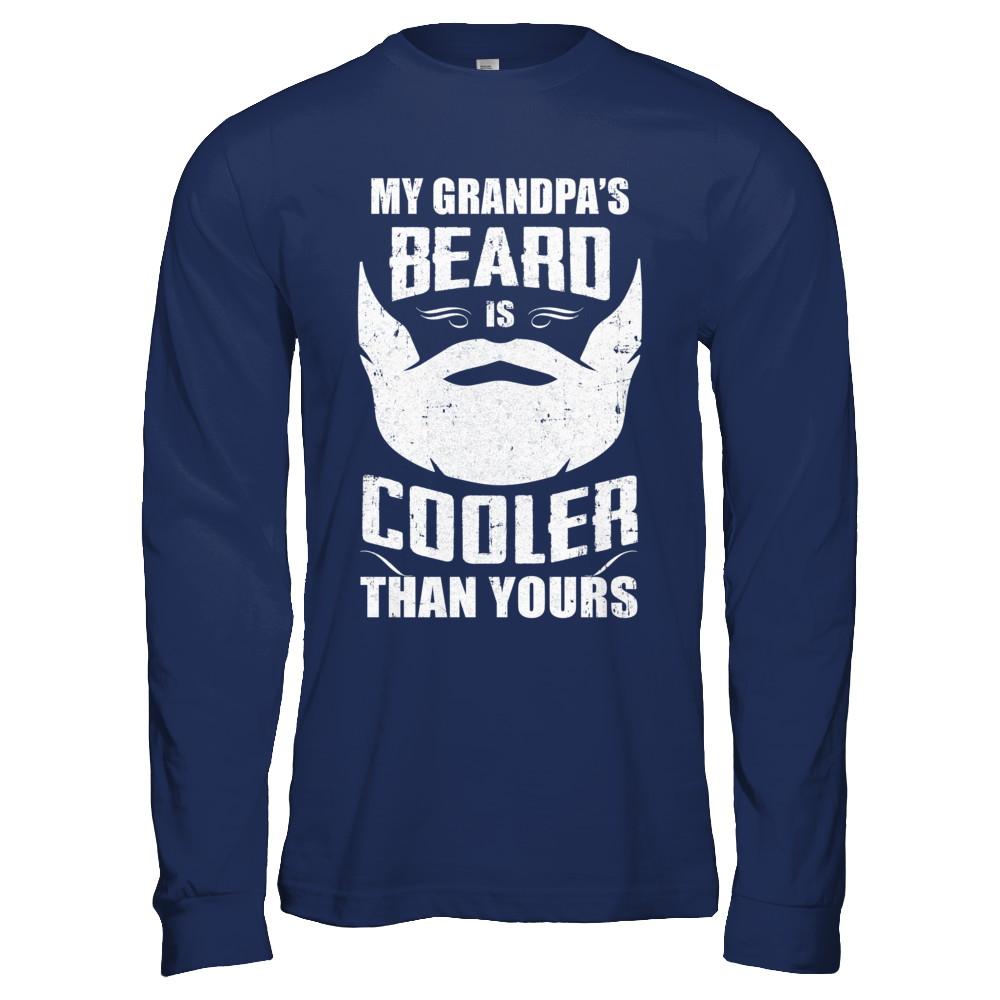 My Grandpa's Beard Is Cooler Than Yours-T-Shirt & Hoodie-Long Sleeve T-Shirt-Navy