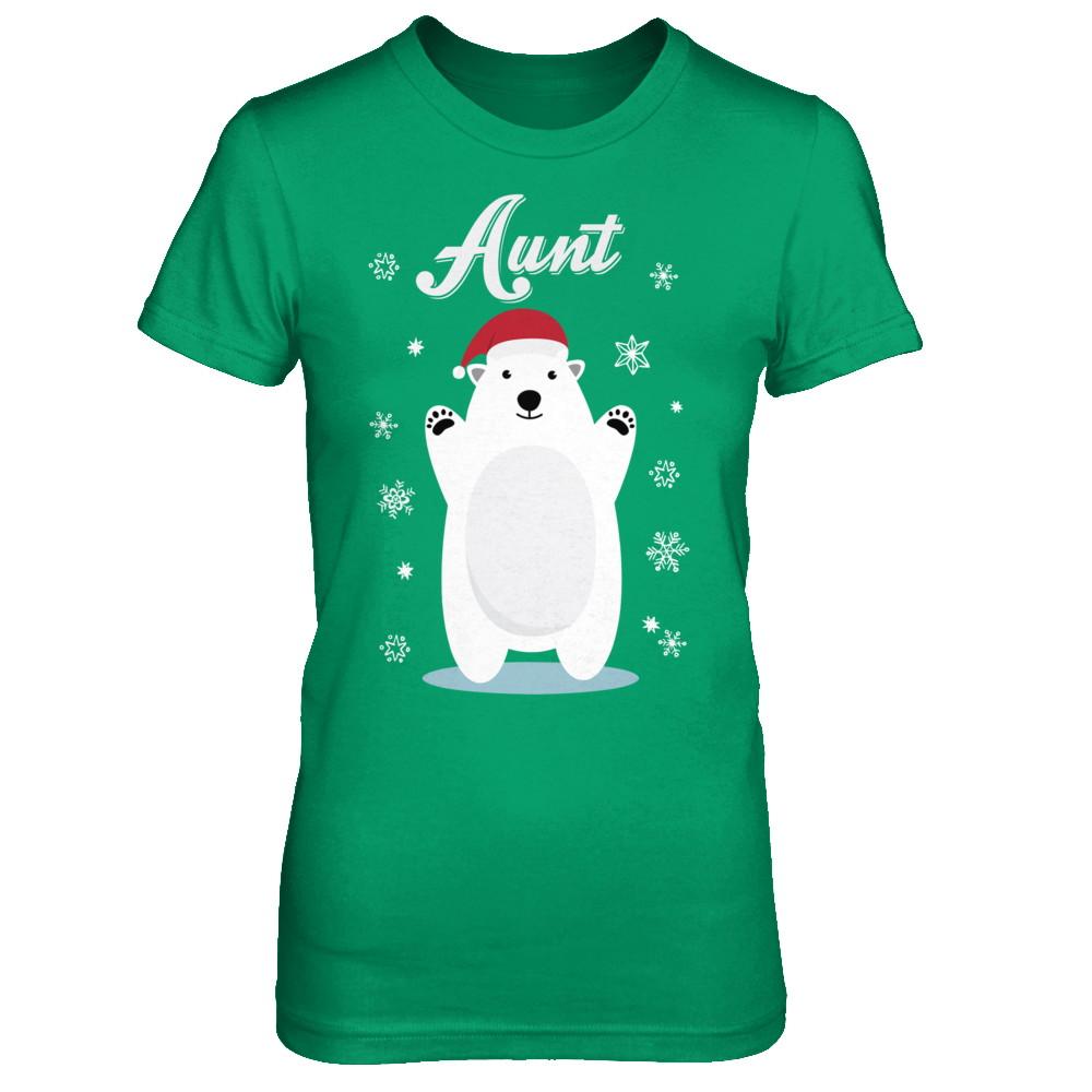 Aunt Bear Christmas Santa Pajamas-T-Shirt & Sweatshirt-Women's T-Shirt-Irish Green