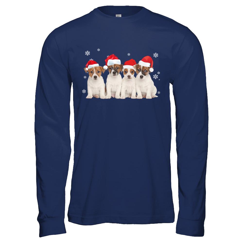 Funny Beagle Puppies Christmas Dog Gift-T-Shirt & Hoodie-Long Sleeve T-Shirt-Navy