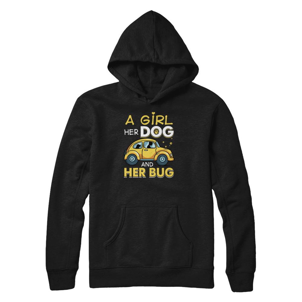 A Girl Her Dog And Her Bug-T-Shirt & Tank Top-Pullover Hoodie-Black