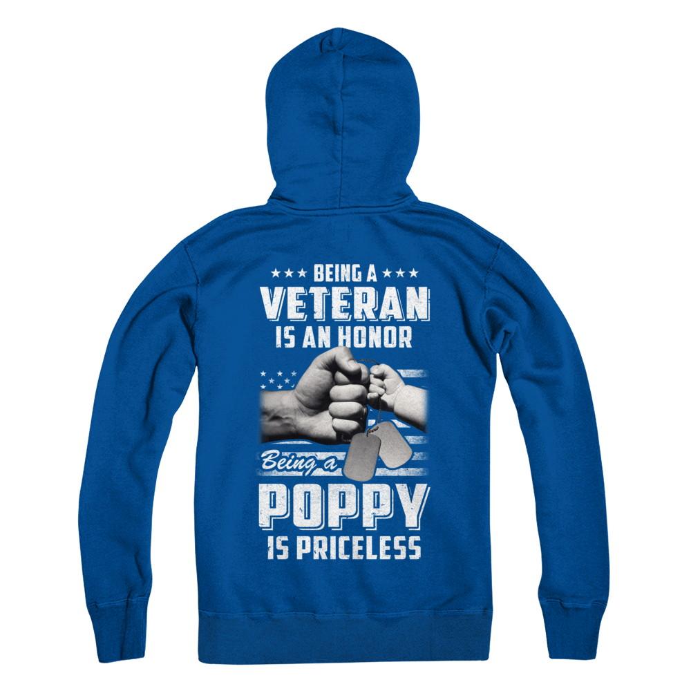 Being A Veteran Is An Honor Being A Poppy Is Priceless-T-Shirt & Hoodie-Pullover Hoodie-Deep Royal